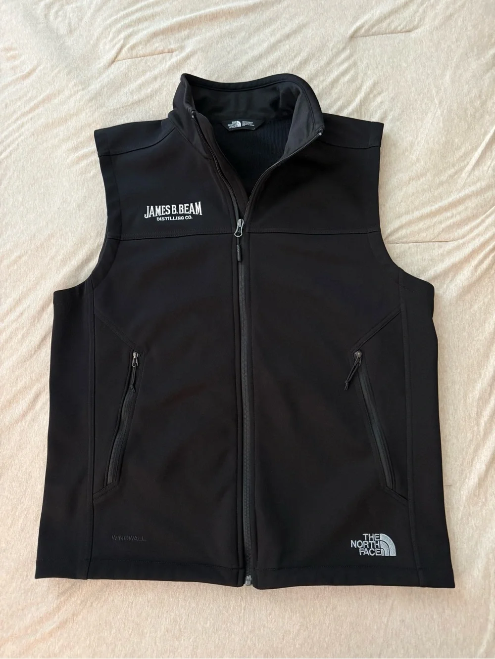 North Face Men’s Black Softshell Vest James B. Beam Logo